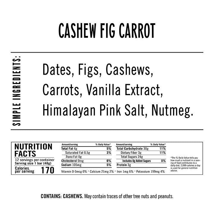 Cashew Fig Carrot Ingredients