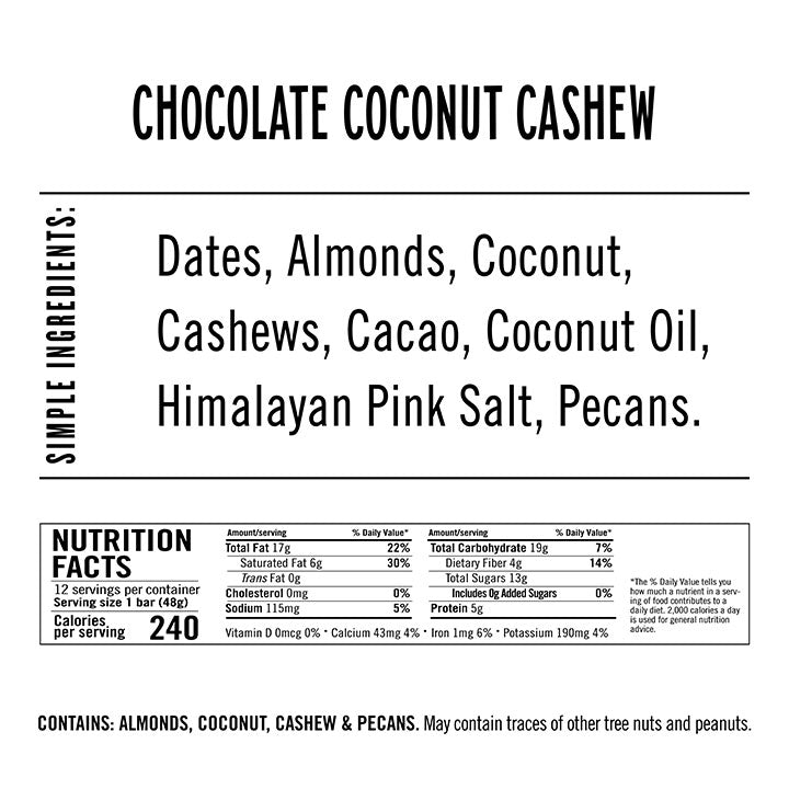 Chocolate Coconut Cashew Ingredients