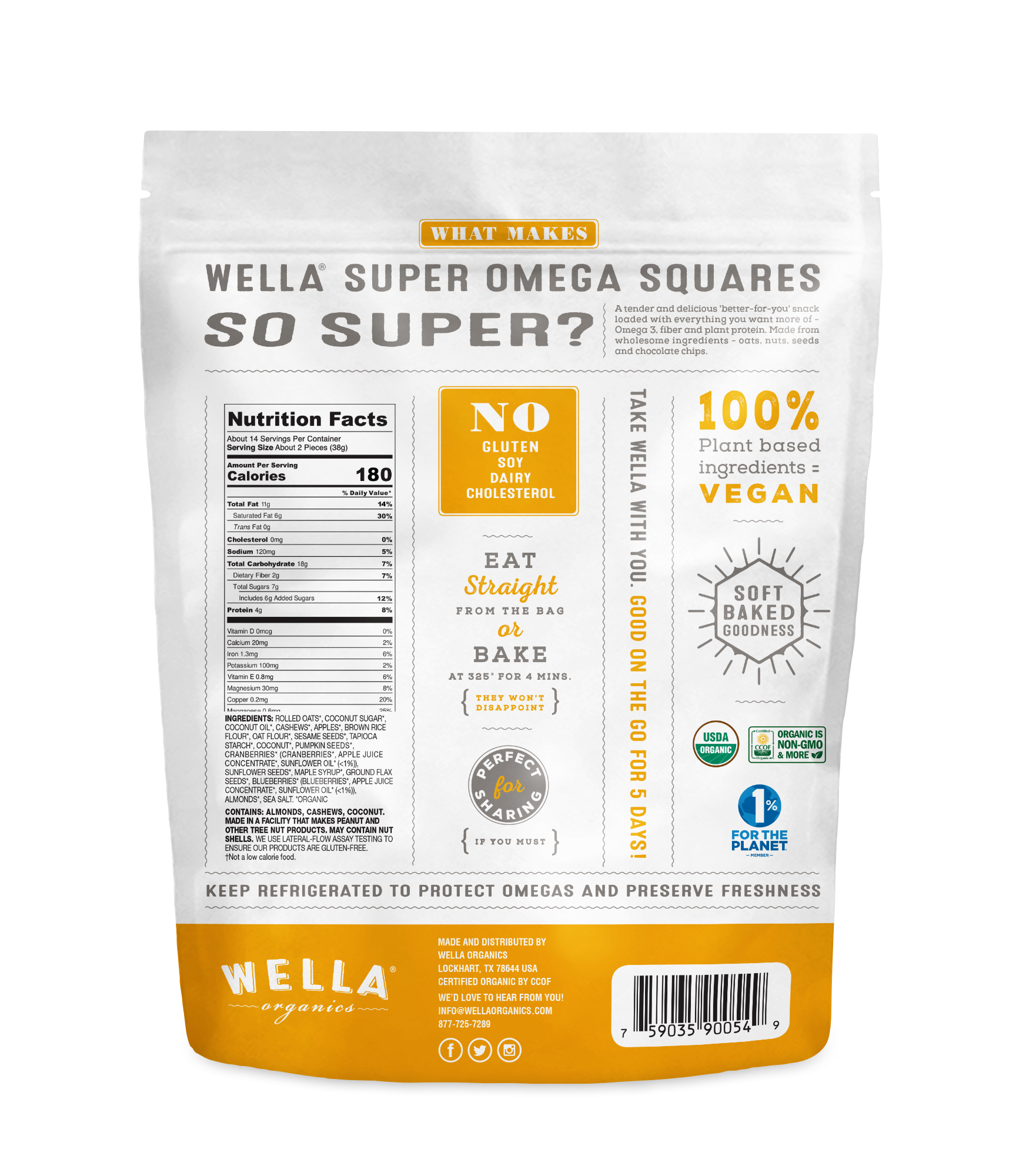 Super Omega Squares - Chocolate Chips
